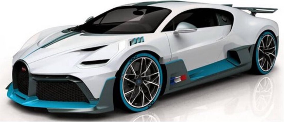 Bugatti Divo (Wit/Blauw) (18 cm) 1/24 Maisto {Modelauto - Schaalmodel - Miniatuurauto}